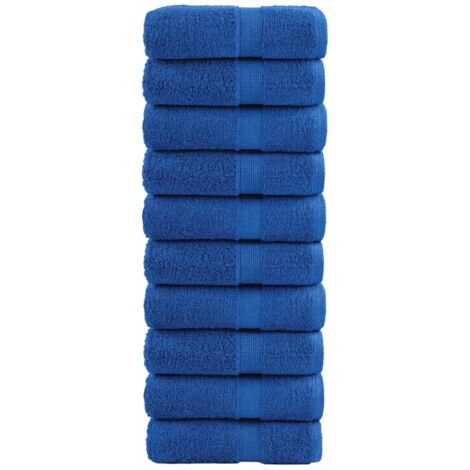 vidaXL Premium Guest Towels "SOLUND" 10 pcs Blue 30x50 cm 600 gsm