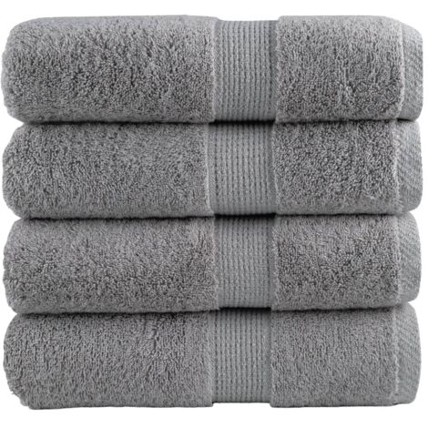Serviettes de visage de qualité supérieure SOLUND 4 pcs gris vidaXL495570