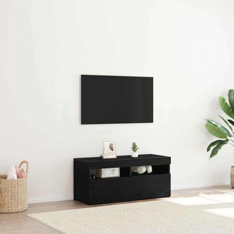 Meuble TV Noir 90 x 35 x 40 cm Bois d'ingénierie vidaXL