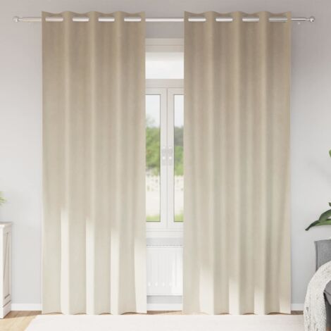 vidaXL Rideaux occultants 2 pcs Crème 140 x 225 cm Velours