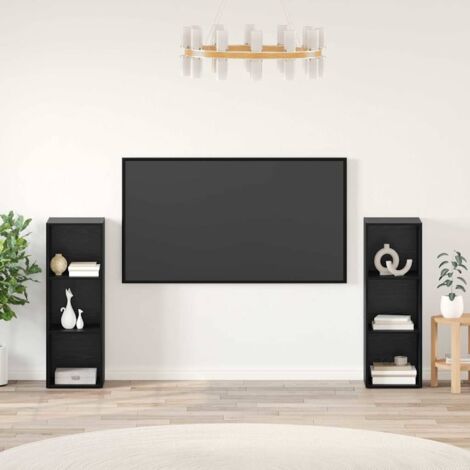 vidaXL TV Cabinet Set 2 pcs Black Oak 107 x 35 x 37 cm Engineered Wood (1/5)