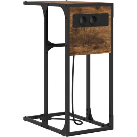 Table de chevet Chêne fumé Bois d'ingénierie vidaXL (1/5)