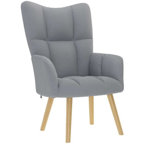 vidaXL Relaxing Chair Light Grey Fabric