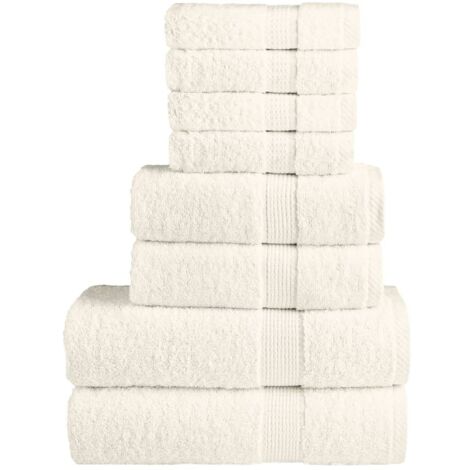 Ensemble de serviettes de qualité supérieure SOLUND 8 pcs crème vidaXL