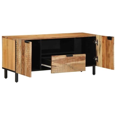 Meuble TV Marron 105 x 33.5 x 46 cm Bois d'acacia massif vidaXL (1/5)