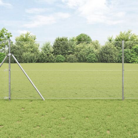 Clôture en fil soudé Argent 1.2 x 50 m Acier vidaXL