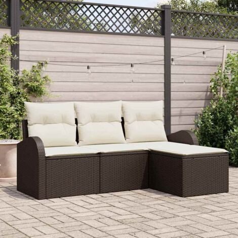 vidaXL  Garden Sofa Set  Brown Poly Rattan (1/5)
