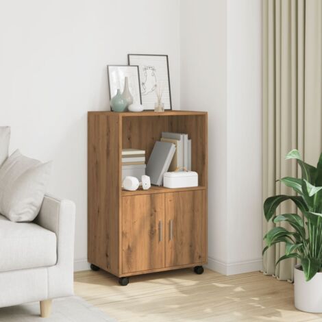 vidaXL Rolling Cabinet Artisian Oak 55x40x91 cm Engineered Wood