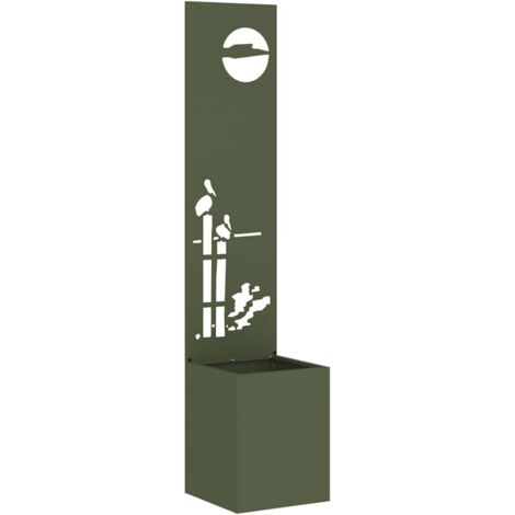 vidaXL Garden Privacy Screen Olive green 32 x 150 cm Cold-rolled steel