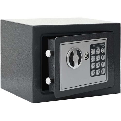 vidaXL Digital Safe with Lock Dark grey 23 x 17 x 17 cm Steel (1/5)