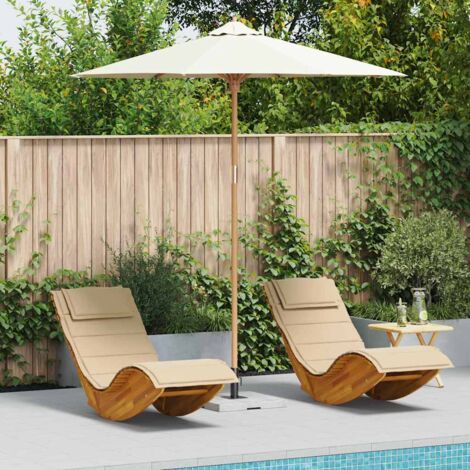 vidaXL Garden Parasol Cream White Ø 240 x 260 cm Bamboo