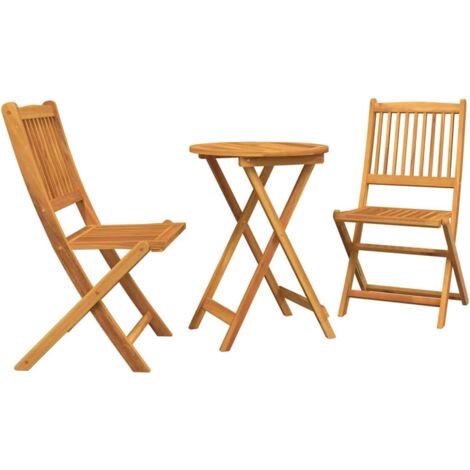 vidaXL Garden Bistro Set 3 pcs Brown Solid Acacia Wood (1/5)