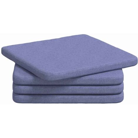 vidaXL Seat Cushions 4 pcs Jeans Blue 40 x 40 x 3 cm Fabric