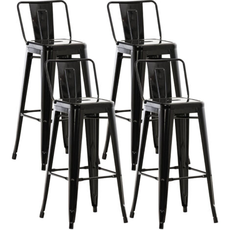 Lot de 4 tabourets de bar Mason Noir