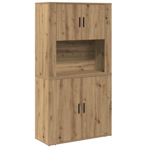 Haut meuble chêne artisanal 80 x 33 x 150 cm Bois d'ingénierie vidaXL