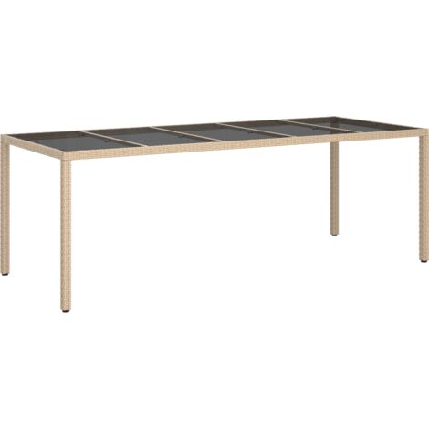 vidaXL Garden Table Beige 250 x 100 x 75 cm Poly Rattan (1/5)