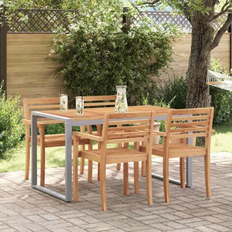 Table de jardin pour repas Gris 140 x 80 x 75 cm vidaXL