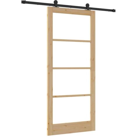 Porte Coulissante ORKDAL Marron 93 x 211 cm Bois et métal vidaXL