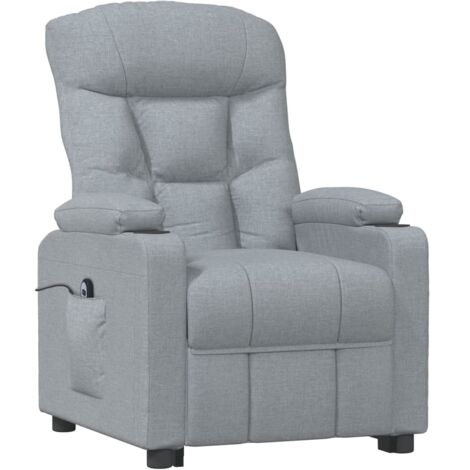 vidaXL Electric Recliner Chair Light Grey Fabric (1/5)