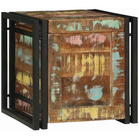 vidaXL Storage Box Brown and Black 40 x 40 x 40 cm Solid Acacia Wood