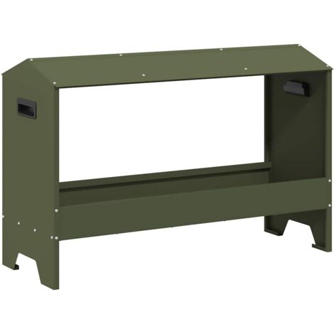 vidaXL Chicken Feeding Trough Olive Green 81 x 32 x 53.5 cm (1/5)