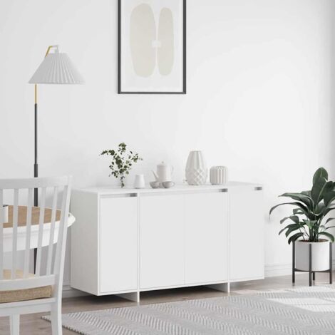 Vidaxl – Buffet blanc rectangulaire 135 x 41 x 75 cm – Bois d'ingénierie – Accès par portes à charnières – Style minimaliste pour salle à manger (1/5)