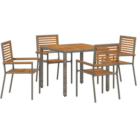 vidaXL Ensemble de salle à manger pour jardin 5 pcs Gris (1/5)
