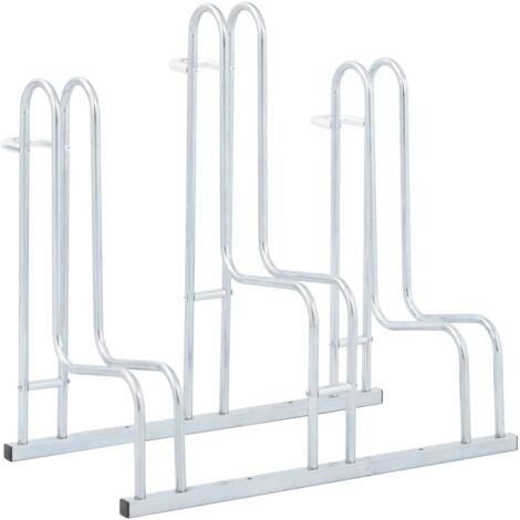 vidaXL Bicycle Stand for 3 Bikes Floor Freestanding Galvanised Steel (1/6)