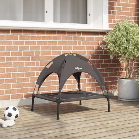vidaXL Dog Bed Folding Manual Brown 63 x 49.5 x 60 cm Steel