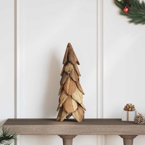 Sapin de Noël avec support Marron 50 cm Bois de teck solide vidaXL (1/5)