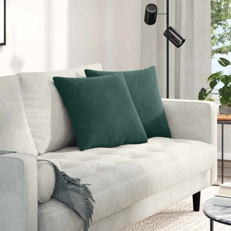 vidaXL  Sofa Pillows  2 pcs Dark Green 45 x 45 cm Corduroy Fabric