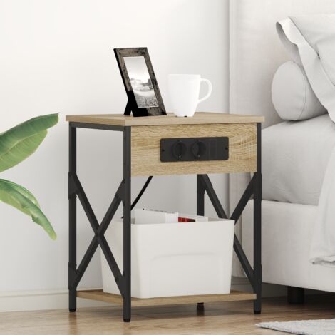 vidaXL Bedside Cabinet Sonoma Oak 41 x 31 x 51 cm Engineered Wood (1/5)