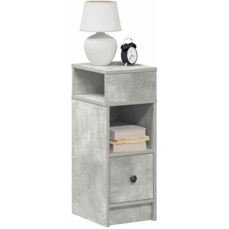 Vidaxl – Table de chevet gris béton avec 1 tiroir – Dimensions 25x31x66 cm – Bois d'ingénierie – Accès facile depuis le lit