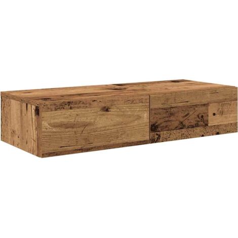 Vidaxl – Étagère murale avec tiroirs en bois d'ingénierie – Dimensions 80x33x17 cm – Charge maximale 60 kg – Fixation murale