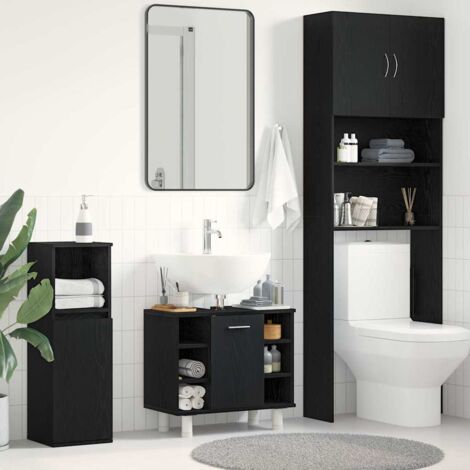 vidaXL Bathroom Cabinet Black Oak 60 x 32 x 54 cm Engineered Wood (1/5)