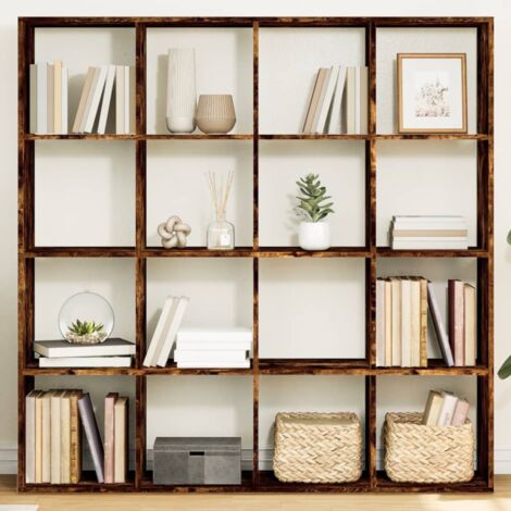 Bibliothèque chêne fumé 137,5x29x137,5 cm bois d'ingénierie vidaXL