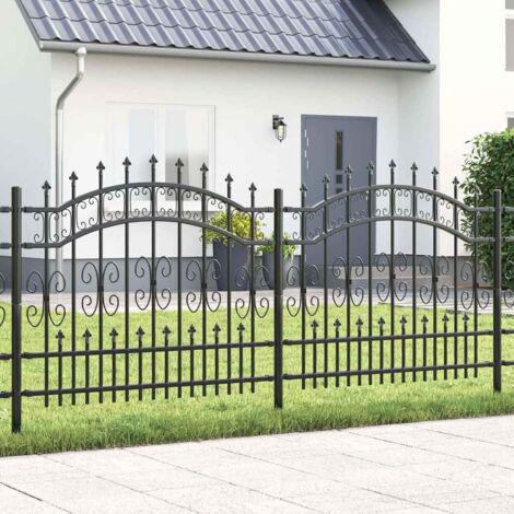 Clôture de jardin Gris 140 cm Acier peint par poudre vidaXL
