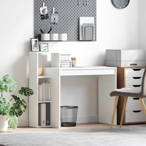 Vidaxl – Bureau enfant avec étagère blanc 100 x 40 x 90 cm – Bois d'ingénierie durable – Parfait pour petits espaces de travail