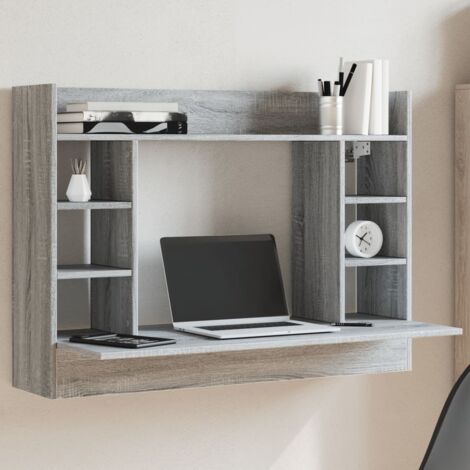 Bureau mural sonoma gris 105x48x75 cm bois d'ingénierie vidaXL