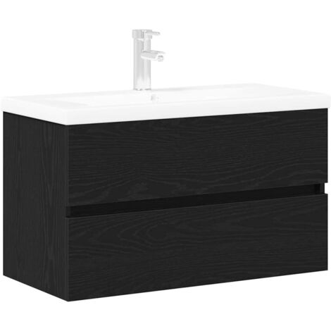 Cabinet de lavabo Chêne noir 80 x 39 x 62 cm Bois d'ingénierie vidaXL