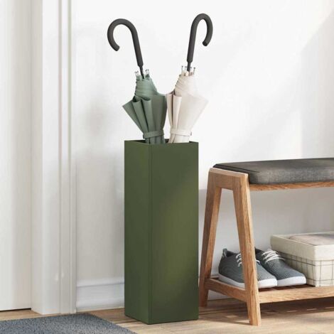 vidaXL Stand de Parapluie de Pluie Olive 15,5 x 15,5 x 49 cm Acier (1/5)