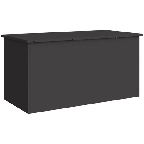 vidaXL  Outdoor Storage Box  Black 100 x 50.5 x 50 cm Galvanised Steel