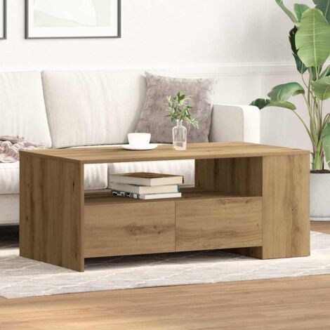Table basse with Drawer chêne artisanal 102 x 55 x 43.5 cm vidaXL