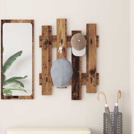 Porte-manteau mural Montage mural Bois ancien 60 x 3 x 82 cm vidaXL