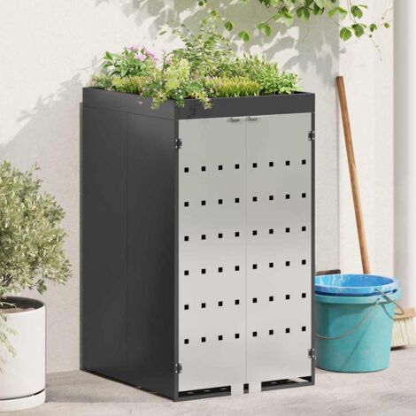 vidaXL  Wheelie Bin Storage with Planter Roof for 240L Bin  Anthracite