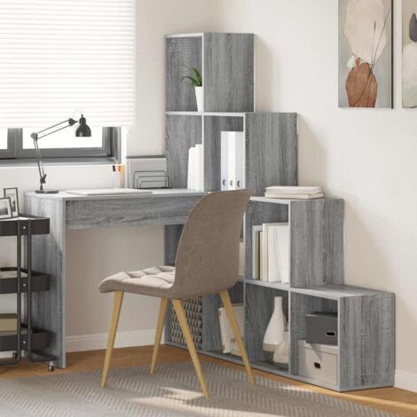 Bureau d'angle Sonoma gris 101.5 x 149.5 x 149.5 cm vidaXL