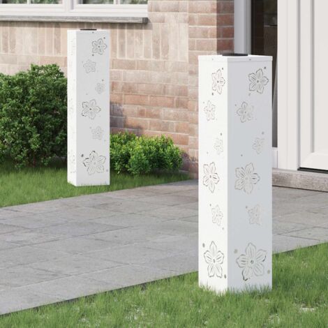 vidaXL  Solar LED Pathway Light  2 pcs White Cold Rolled Steel