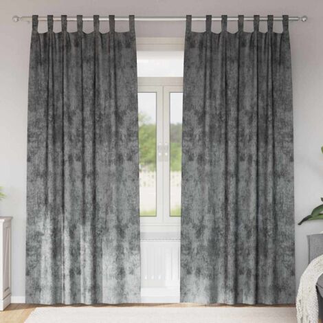 Rideau avec des rideaux 2 pcs Gris 245 x 140 cm Velours vidaXL