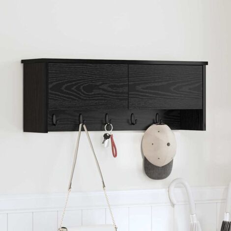 Porte-manteau mural avec étagère Chêne noir 80 x 20 x 30 cm vidaXL