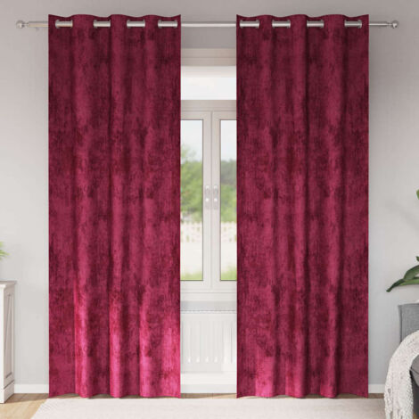 Rideau avec des rideaux 2 pcs Bordeaux 260 x 140 cm Velours vidaXL
